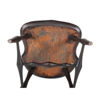 A Set of Six Black-Paint Decorated Compass Seat Bow Back Windsor Side Chairs