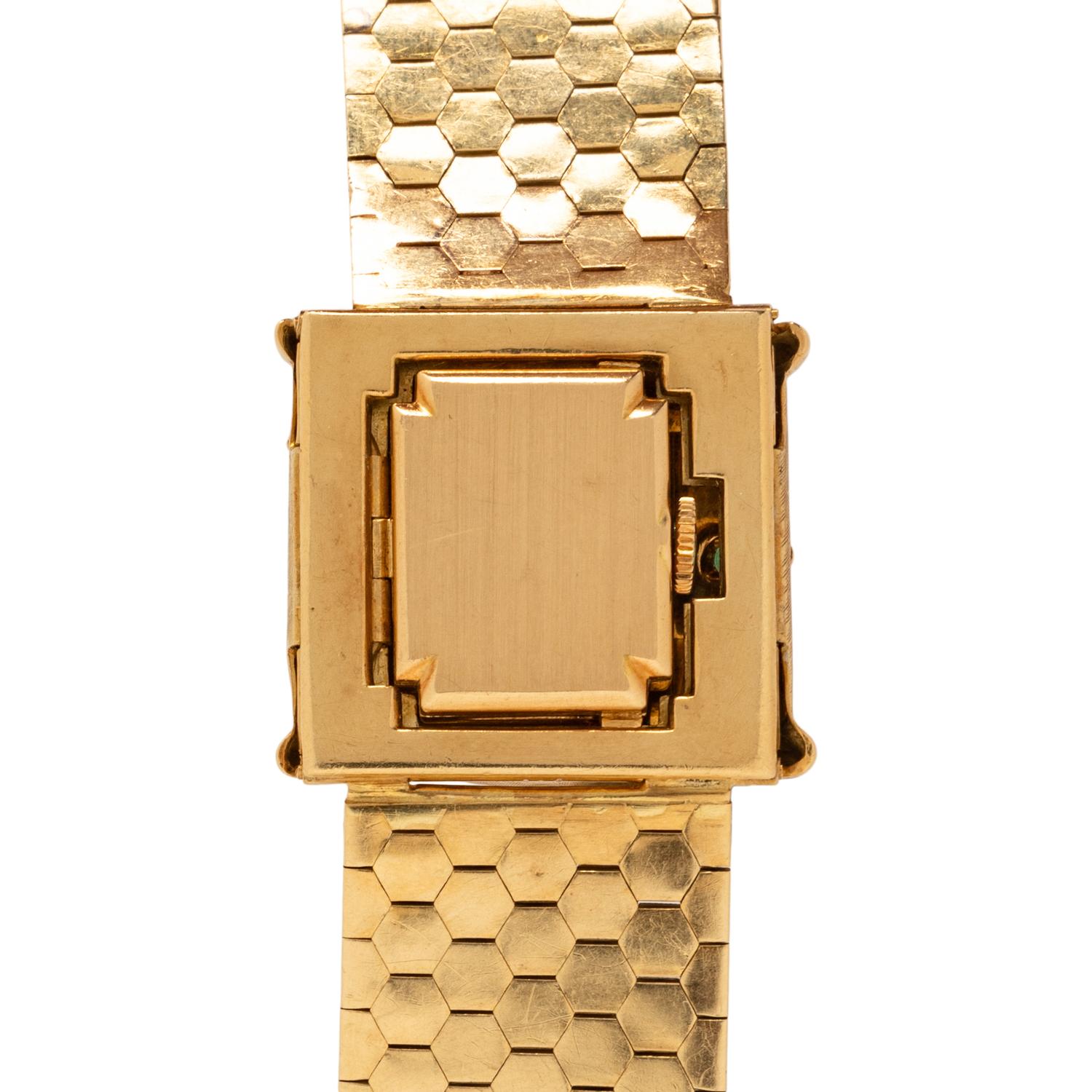 ROLEX, YELLOW GOLD AND MULITIGEM HIDDEN DIAL BRACELET WATCH