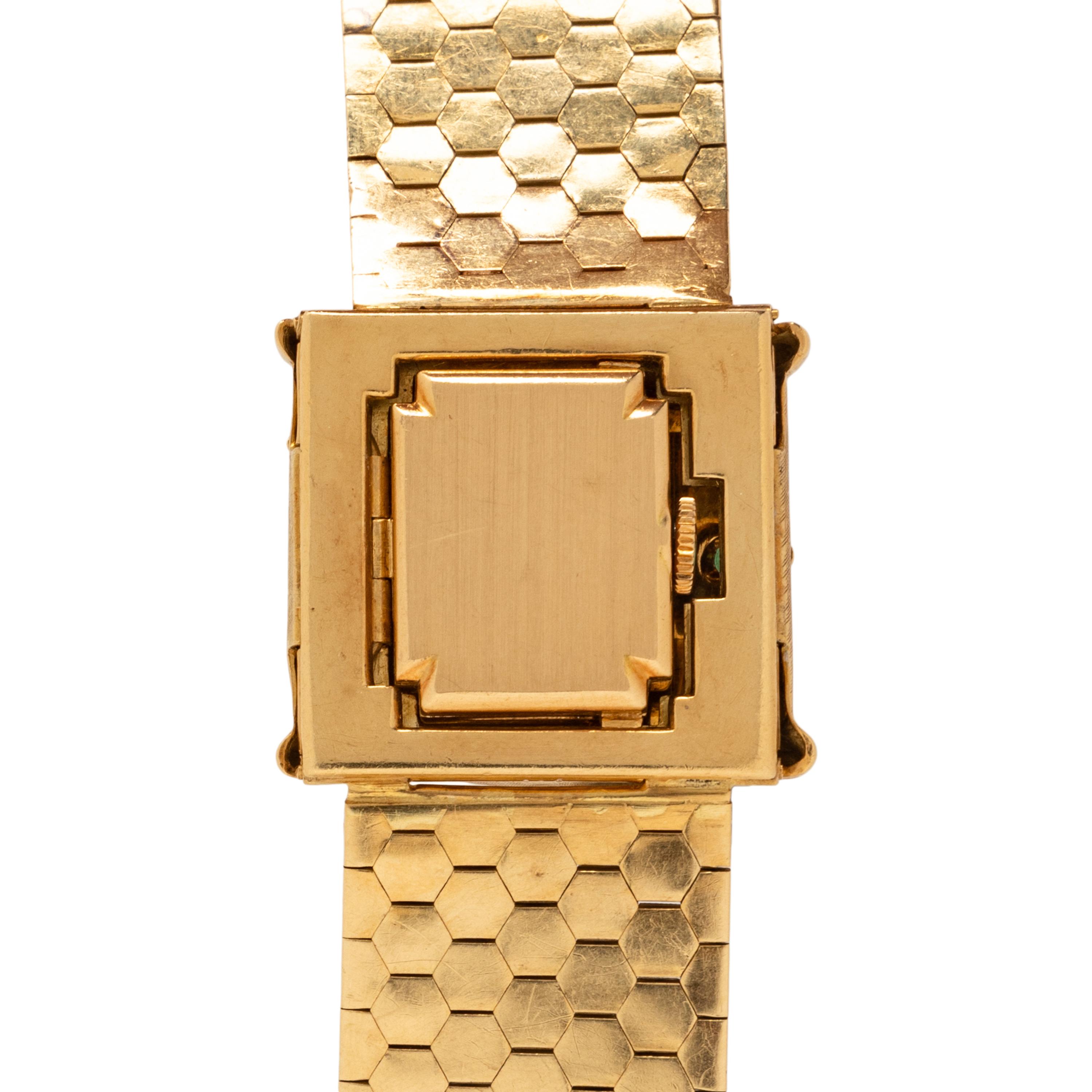 ROLEX, YELLOW GOLD AND MULITIGEM HIDDEN DIAL BRACELET WATCH