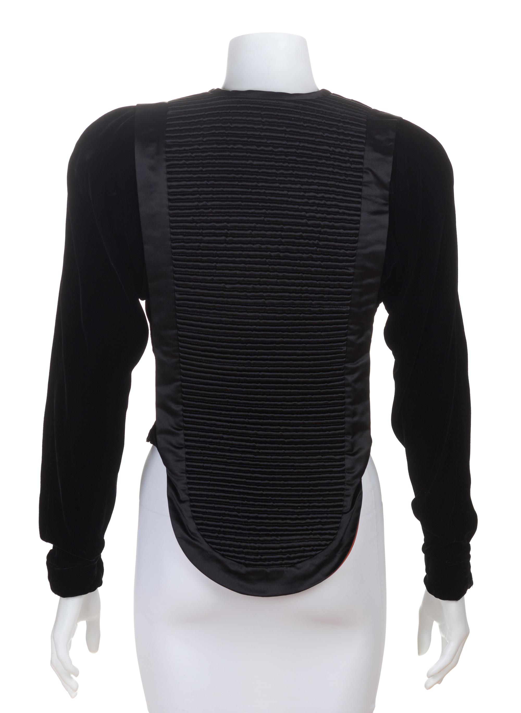 A Giorgio Armani Black Velvet "Samurai" Top, Size 40.