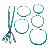 Pueblo-Style Rolled Turquoise Necklaces