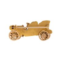 ANTIQUE, YELLOW AND GOLD DIAMOND CAR BROOCH
