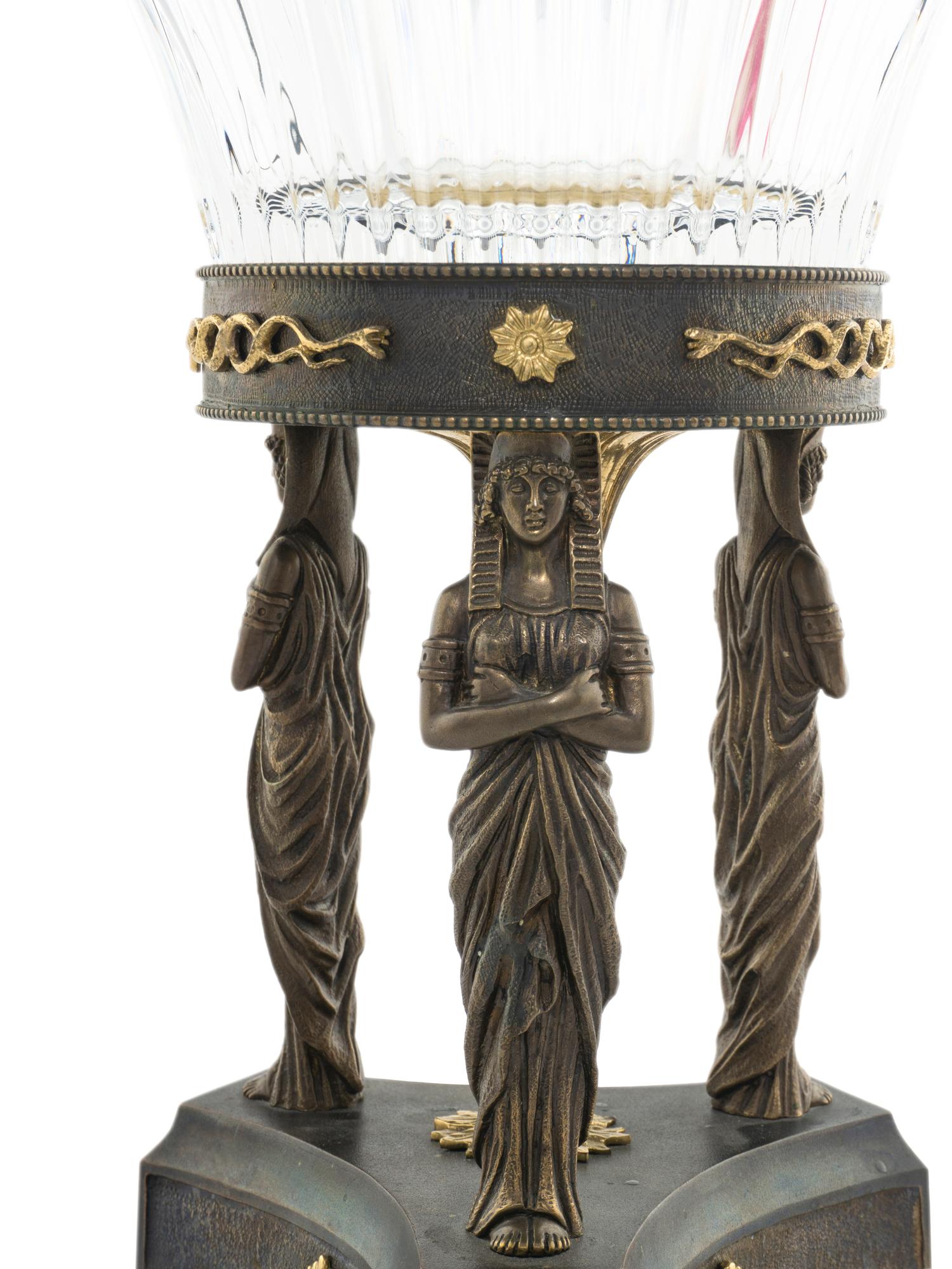 A Russian Parcel Gilt Bronze and Cut Glass Centerpiece