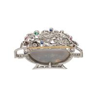 CARTIER, ART DECO, BLACK OPAL, DIAMOND, RUBY, EMERALD, AND SAPPHIRE GIARDINETTO BROOCH
