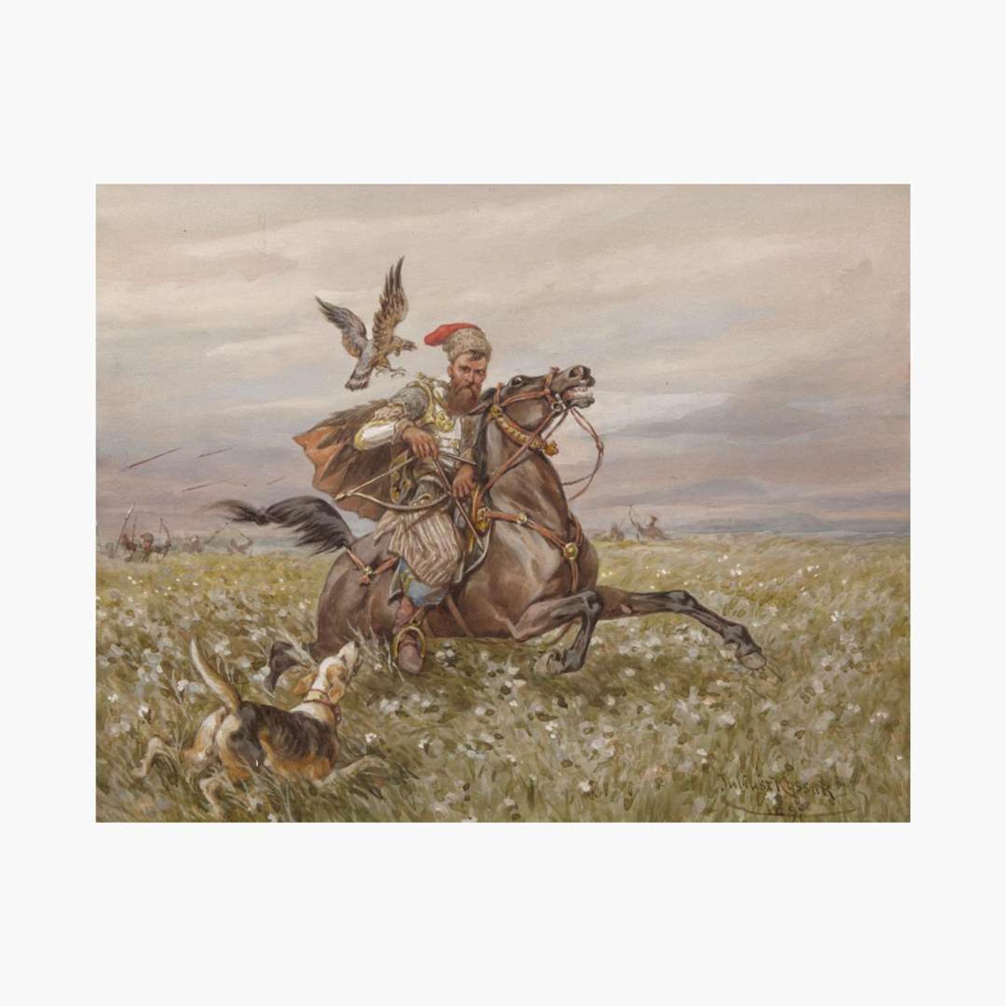 Juliusz Fortunat von Kossak (Polish, 1824–1899) Retreating Archer on Horseback