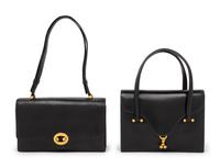 Two Hermès Accordion-Style Bags, One with Bonwit Teller Stamp, 1960s