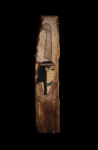 An Egyptian Painted Wood Fragment with the Figure of Nephthys