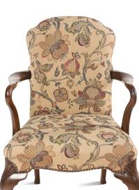 A Set of Four Queen Anne Style Walnut Armchairs