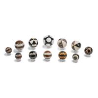 A Set of Twelve Grand Tour Style Marble Spherical Ornaments