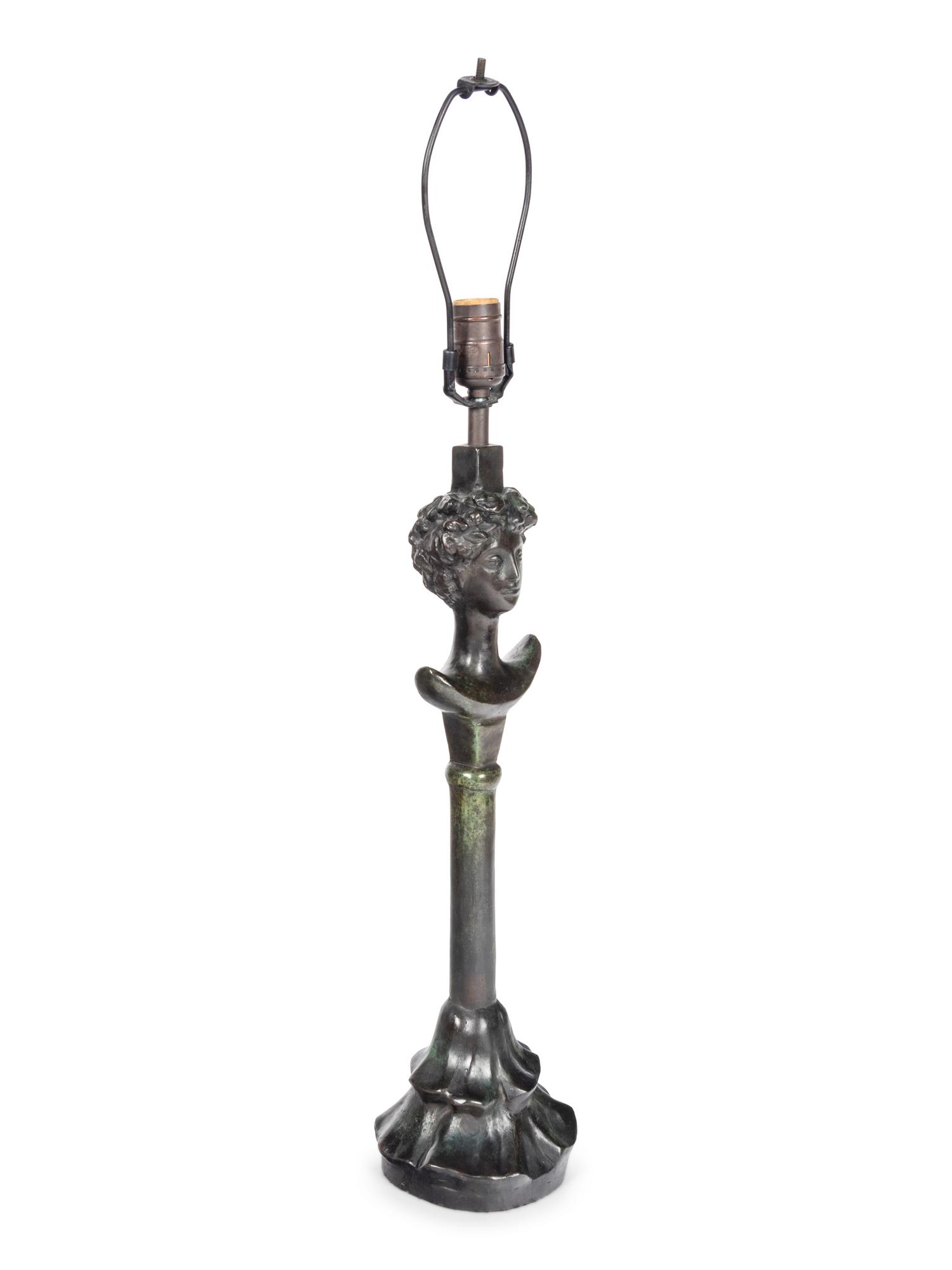 A Bronze Figural Lamp in the Style of Giacometti
