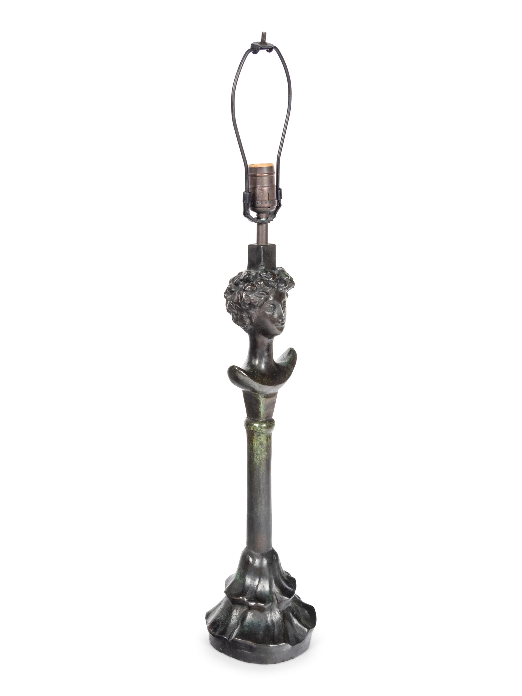A Bronze Figural Lamp in the Style of Giacometti