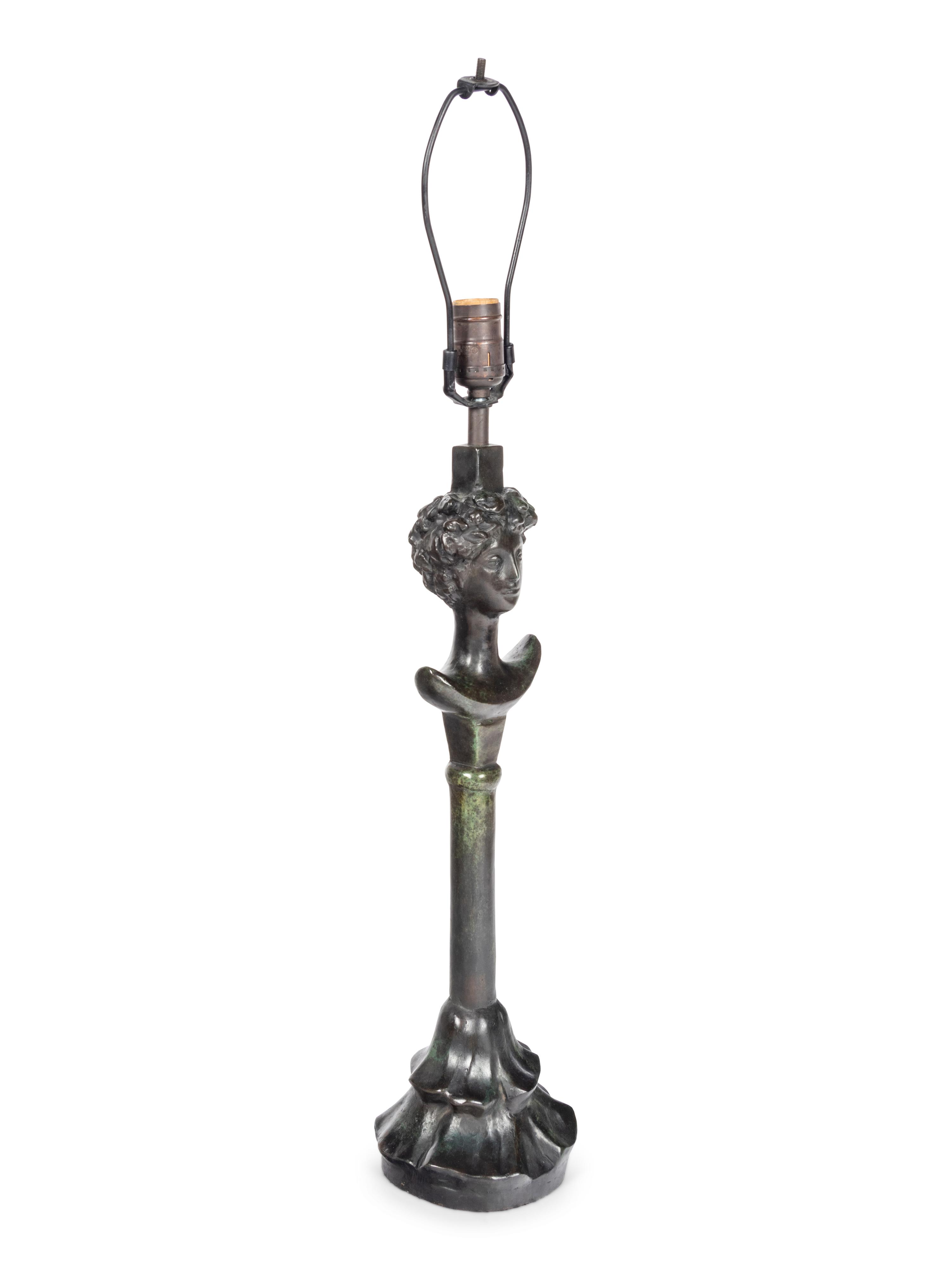 A Bronze Figural Lamp in the Style of Giacometti
