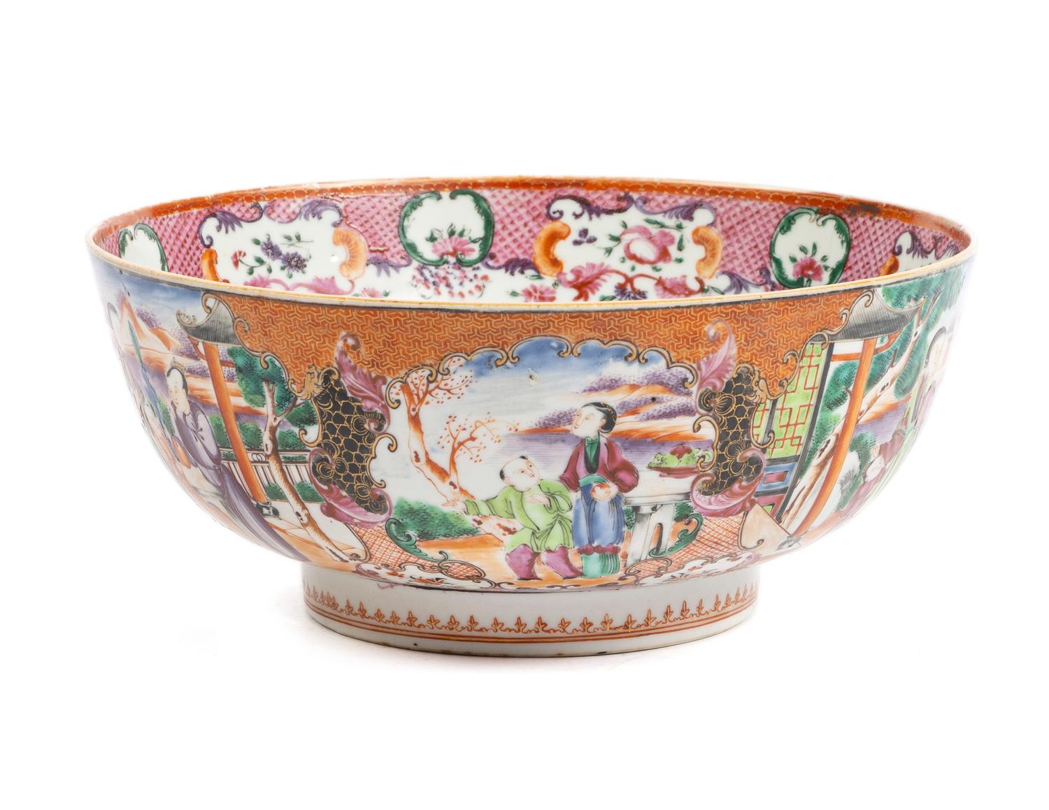 A Chinese Export Porcelain Punch Bowl