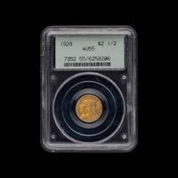 A 1928 Indian Head $2.50 Gold Coin (PCGS AU55]