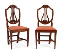 A Set of Six Federal Style Shield-Back Dining Chairs