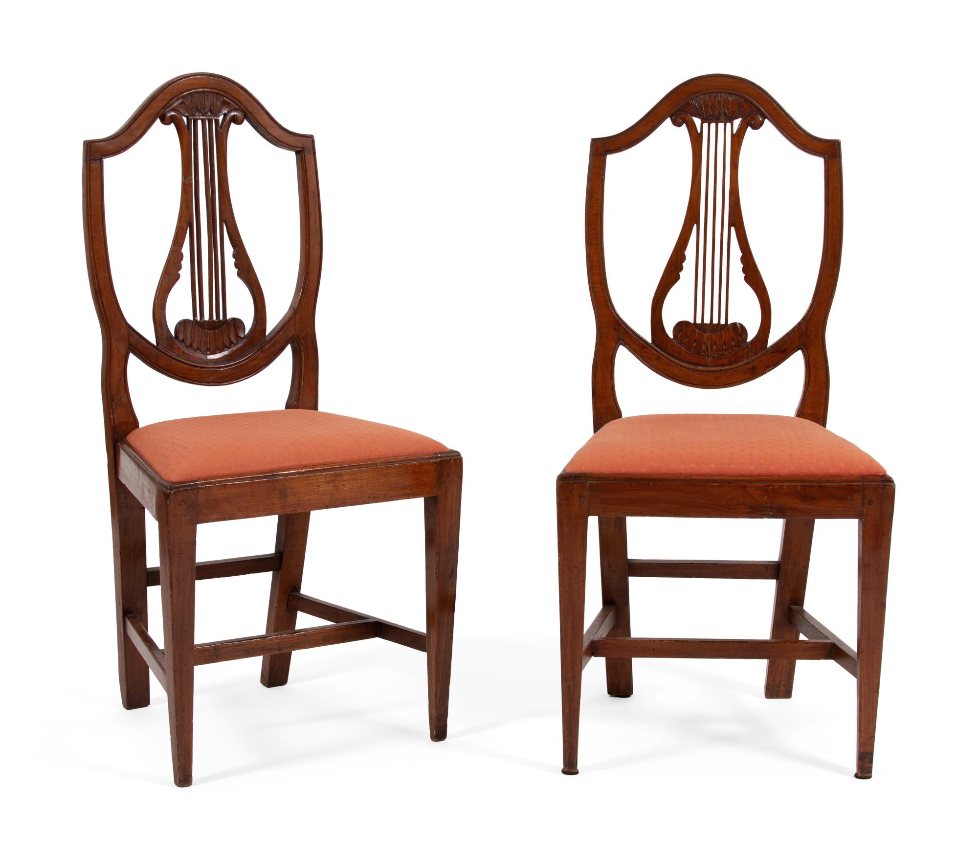 A Set of Six Federal Style Shield-Back Dining Chairs