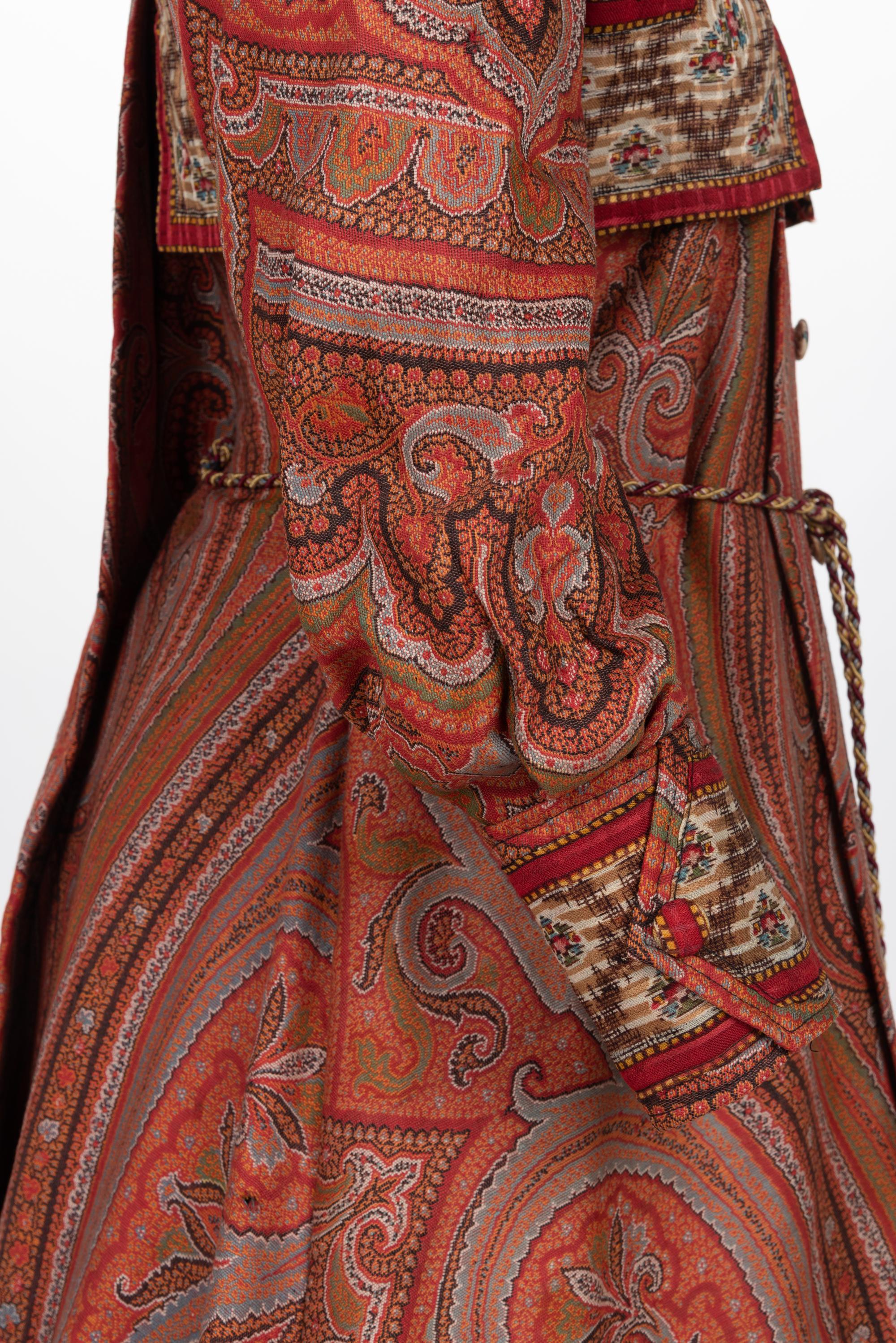 Paisley Shawl House Dress with Watteau Pleat, c.1890