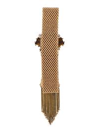 VICTORIAN, YELLOW GOLD SLIDE BUCKLE BRACELET WITH FRINGE