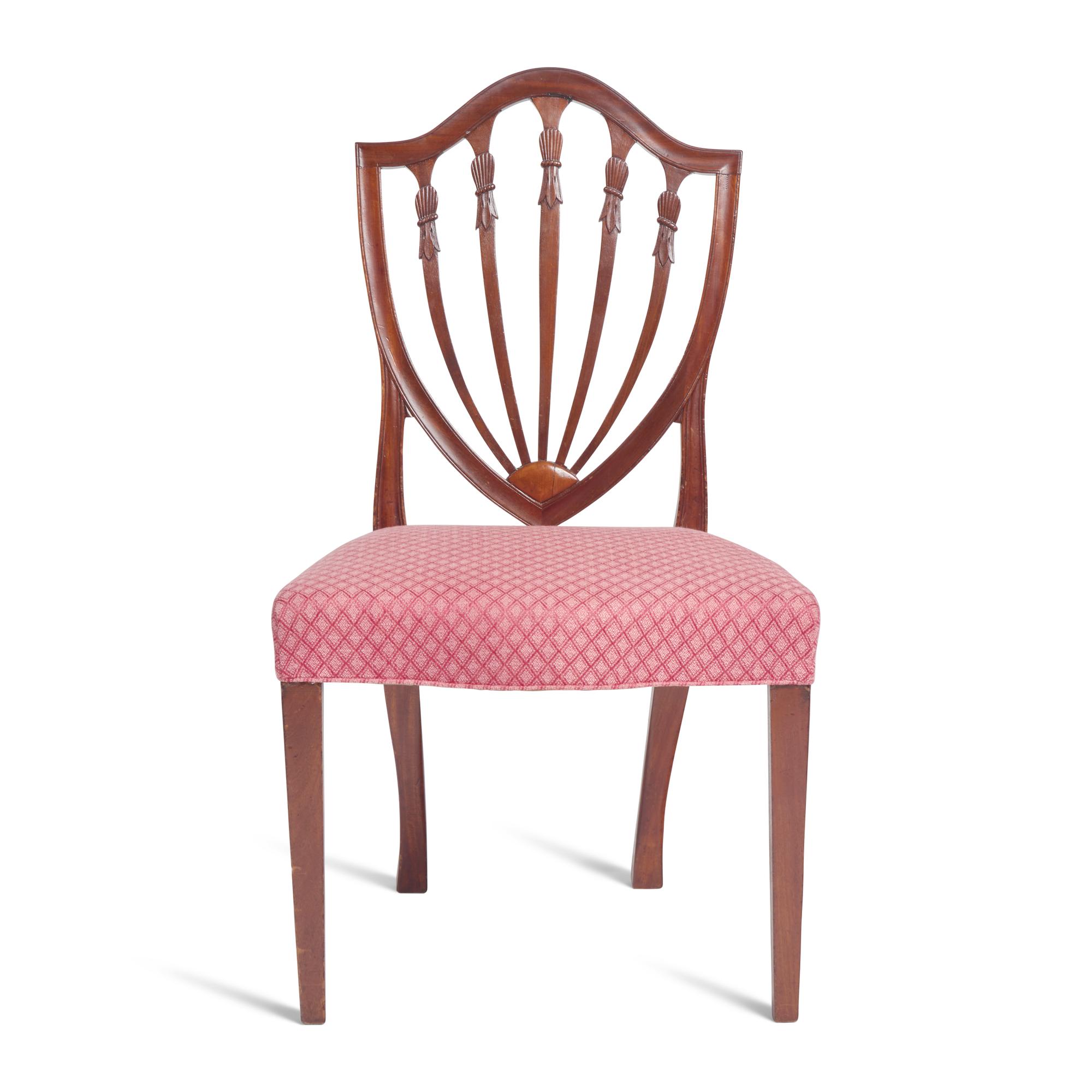 A Federal Carved Mahogany Shield-Back Side Chair