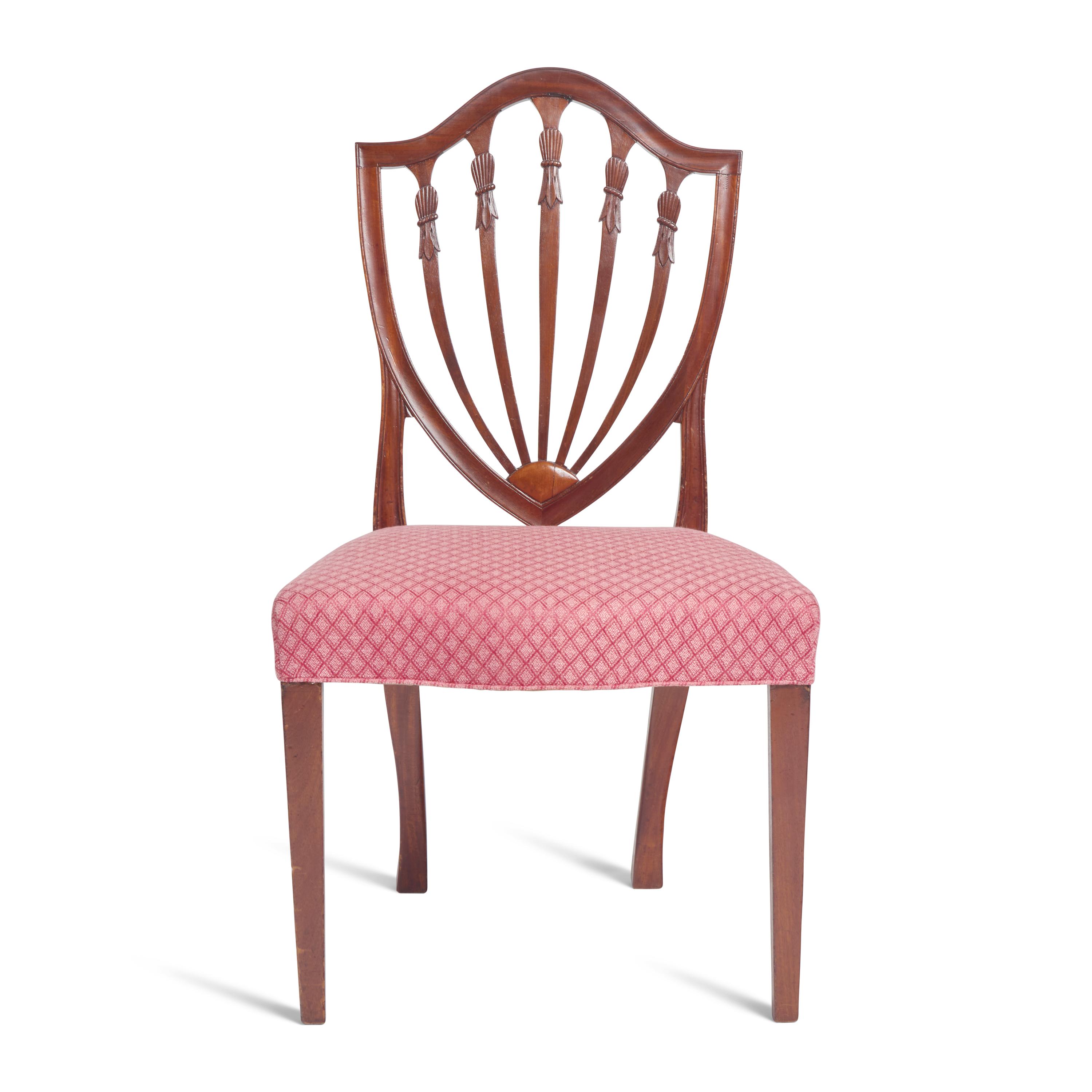 A Federal Carved Mahogany Shield-Back Side Chair