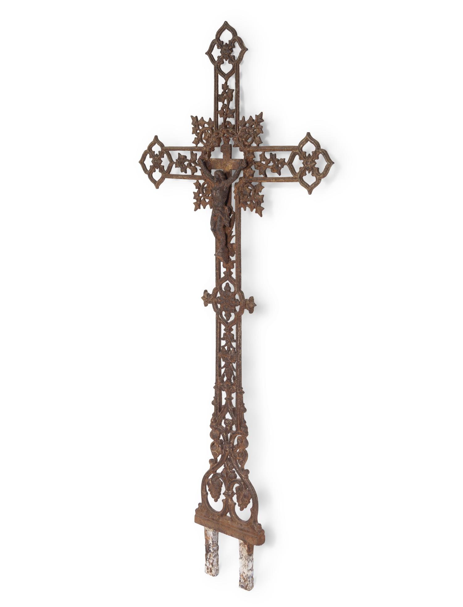 A French Cast Iron Crucifix Grave Marker