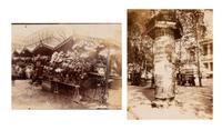 A pair of photographs ( Marché aux fleurs , circa 1900s ; Colonne Moris (Place Saint Sulpice) , 1910)