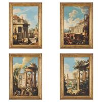 Manner of Viviano Codazzi (Italian, c. 1604-1670) 18th Century — Capricci with Figures