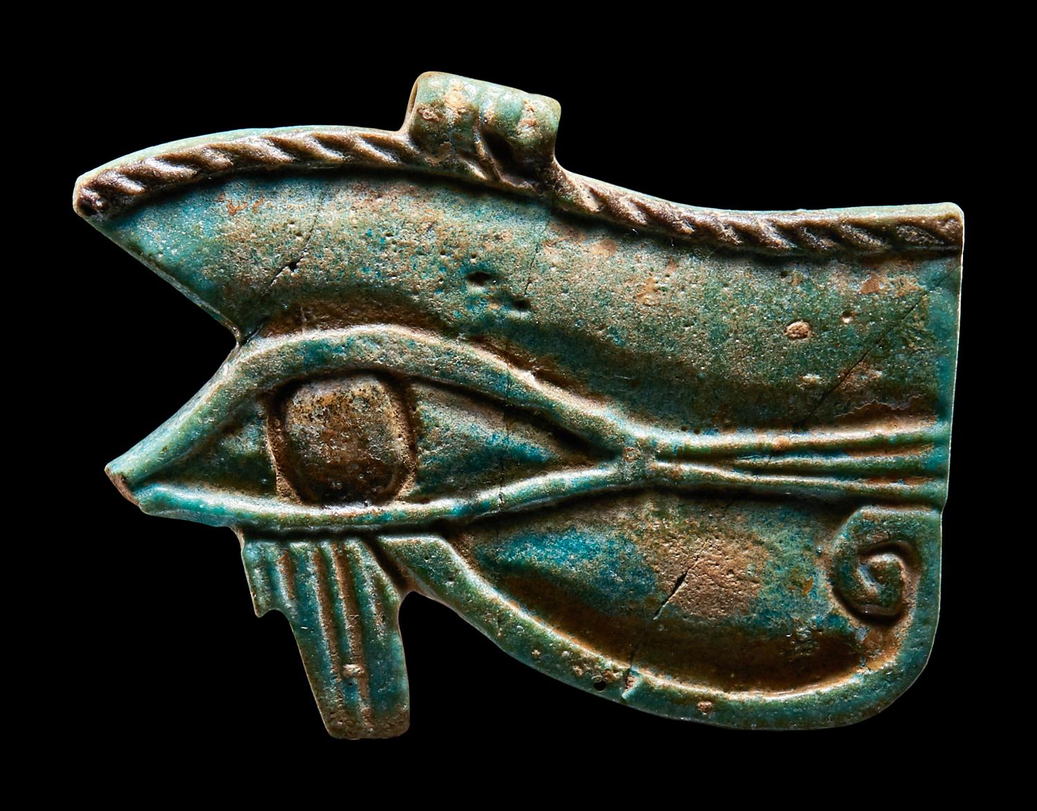 An Egyptian Faience Wadjet Eye Amulet