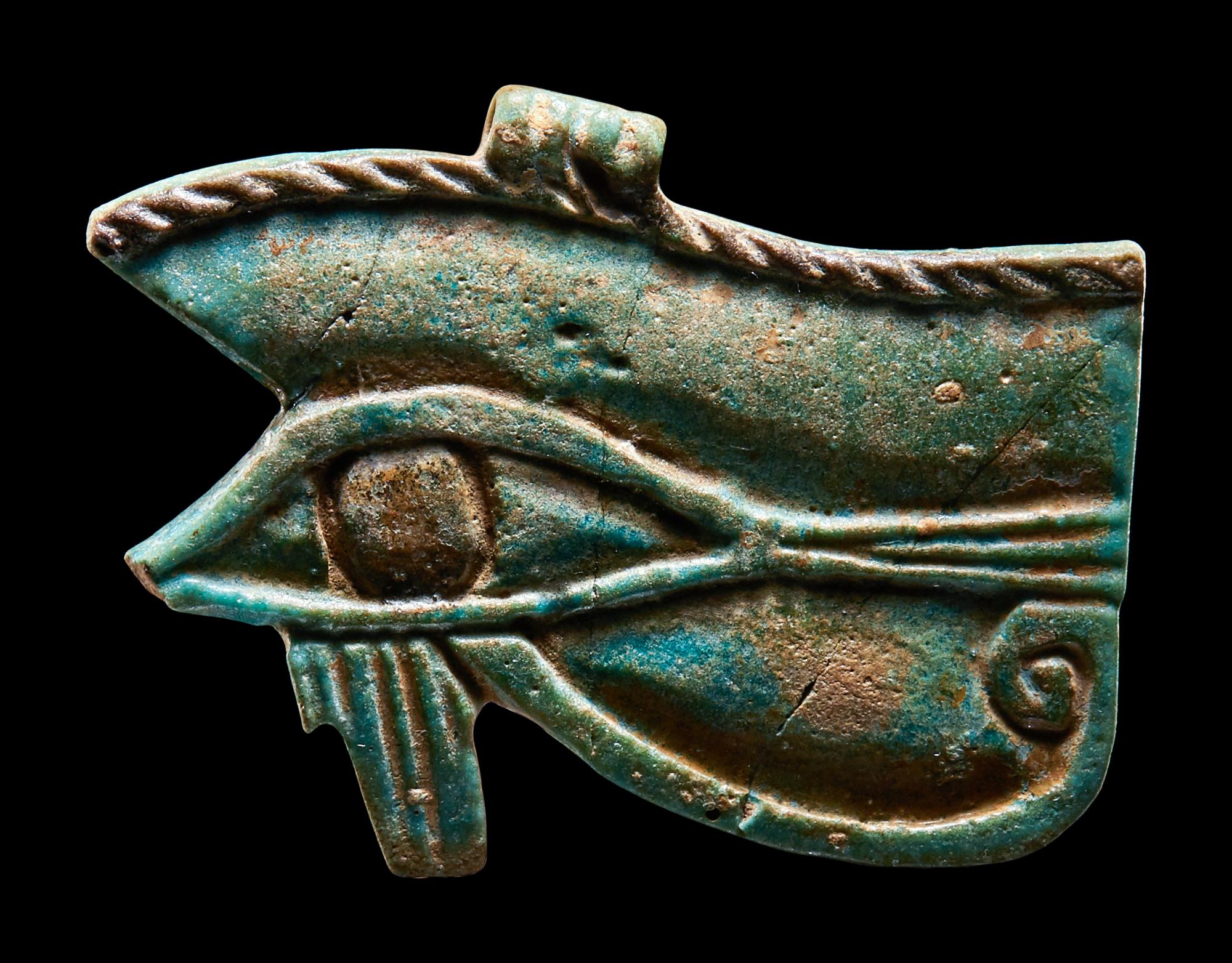 An Egyptian Faience Wadjet Eye Amulet