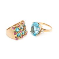 COLLECTION OF BLUE TOPAZ RINGS