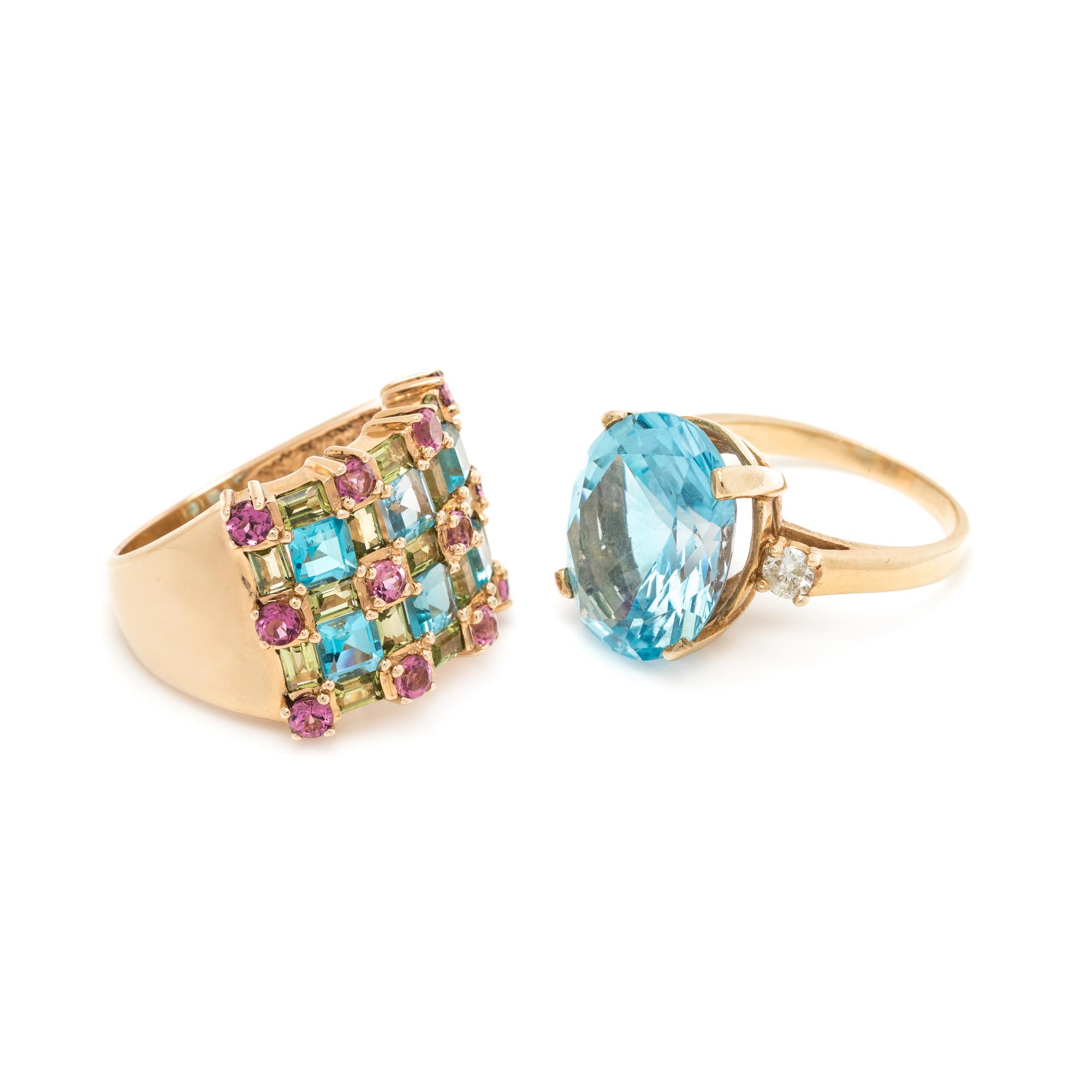 COLLECTION OF BLUE TOPAZ RINGS