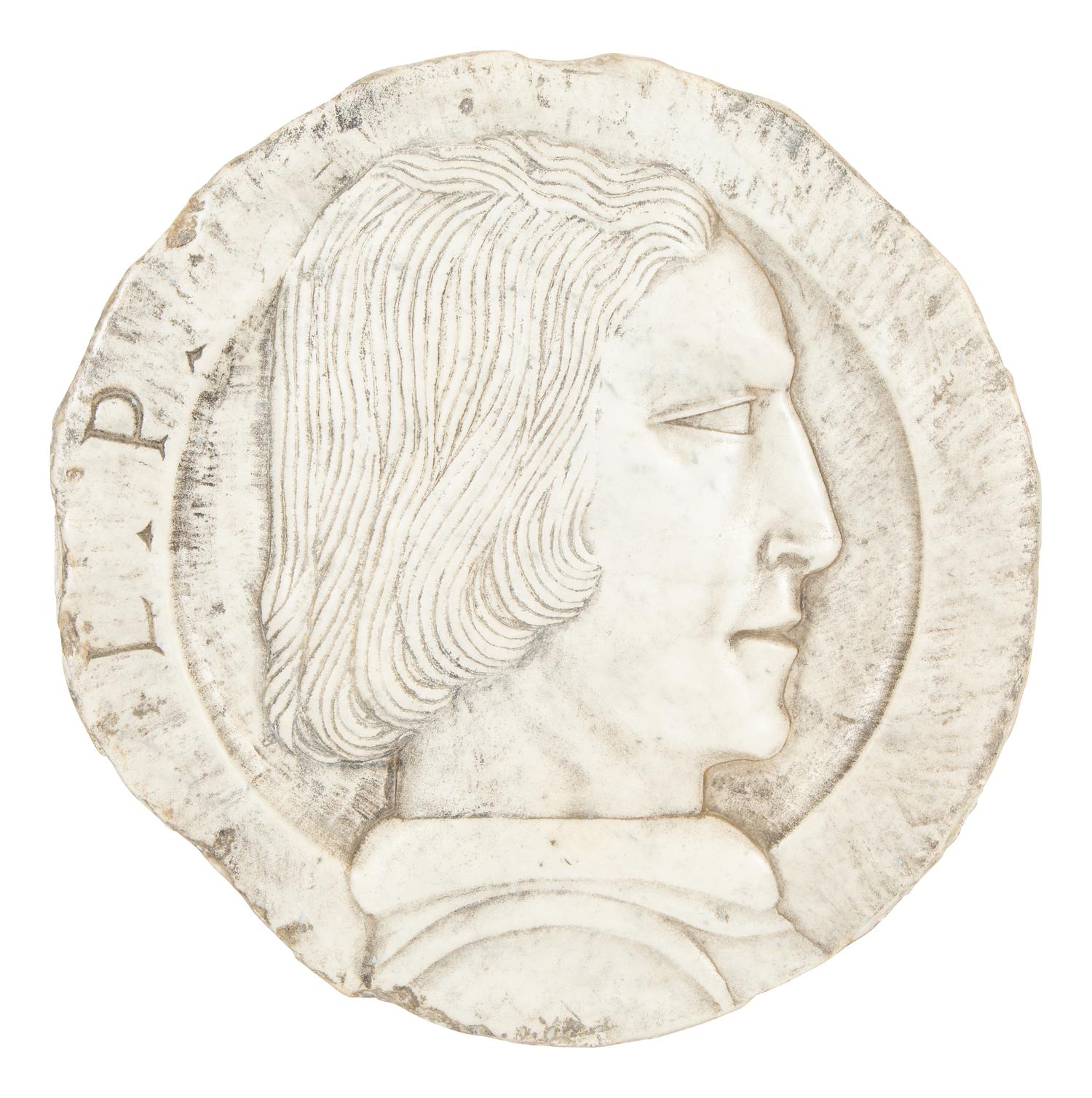 A Collection of Six Italian Marble Bas Relief Profile Portrait Plaques