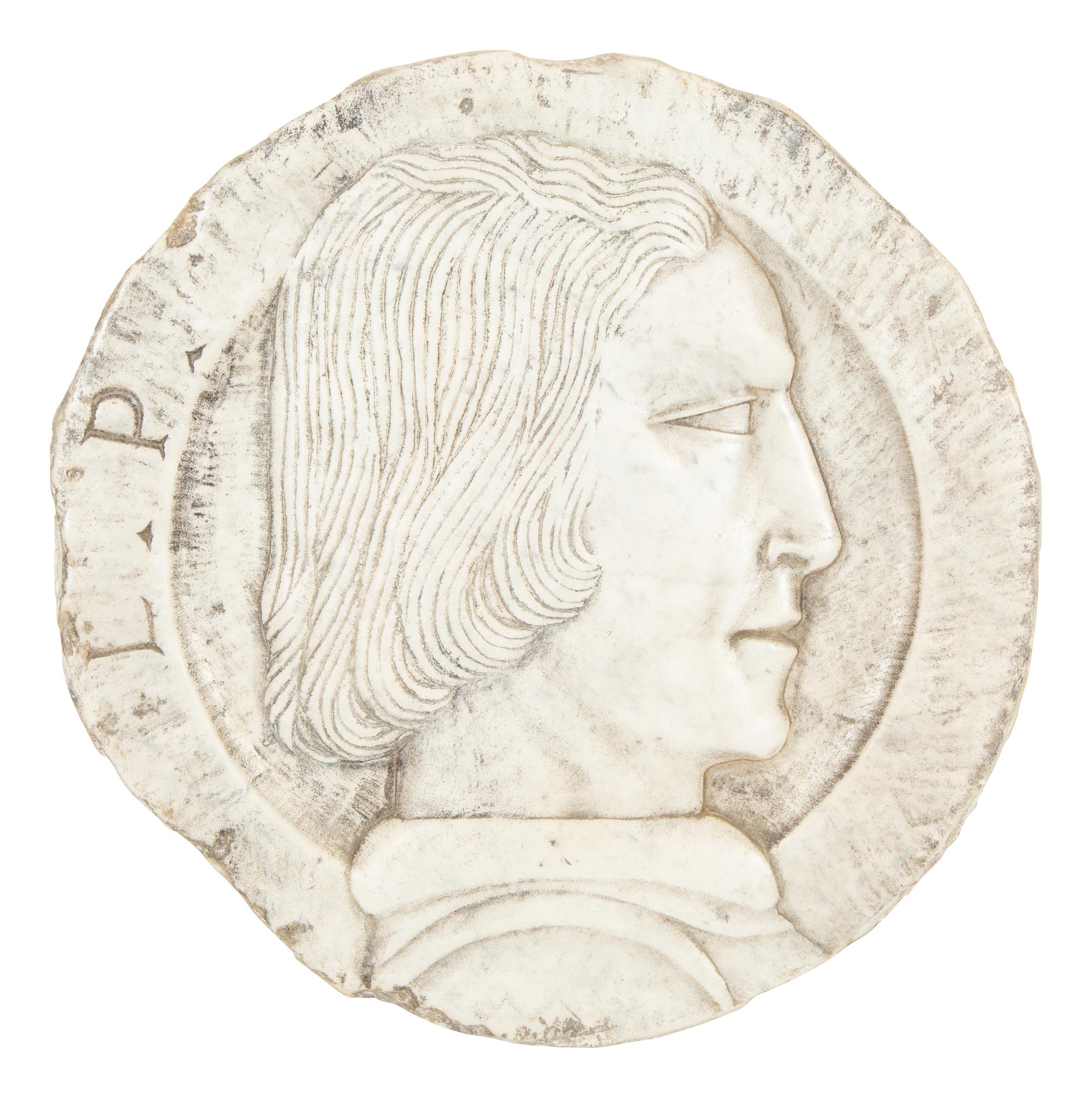 A Collection of Six Italian Marble Bas Relief Profile Portrait Plaques