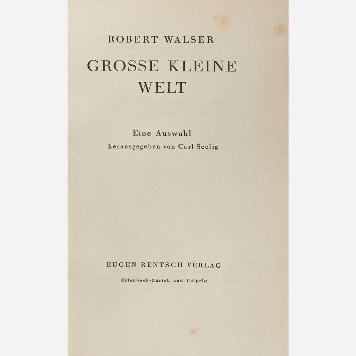 [Literature] Walser, Robert Group of 11 Titles