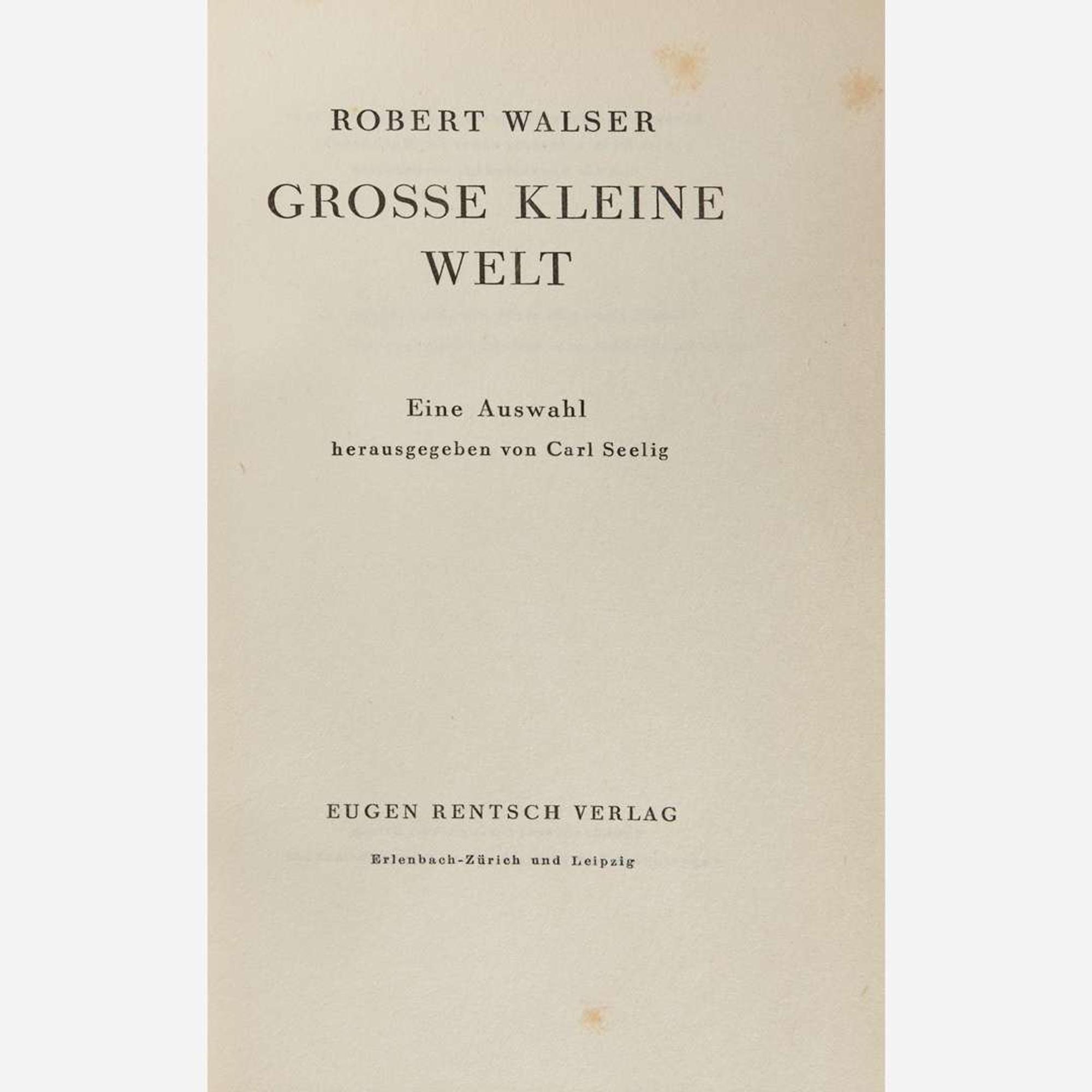 [Literature] Walser, Robert Group of 11 Titles