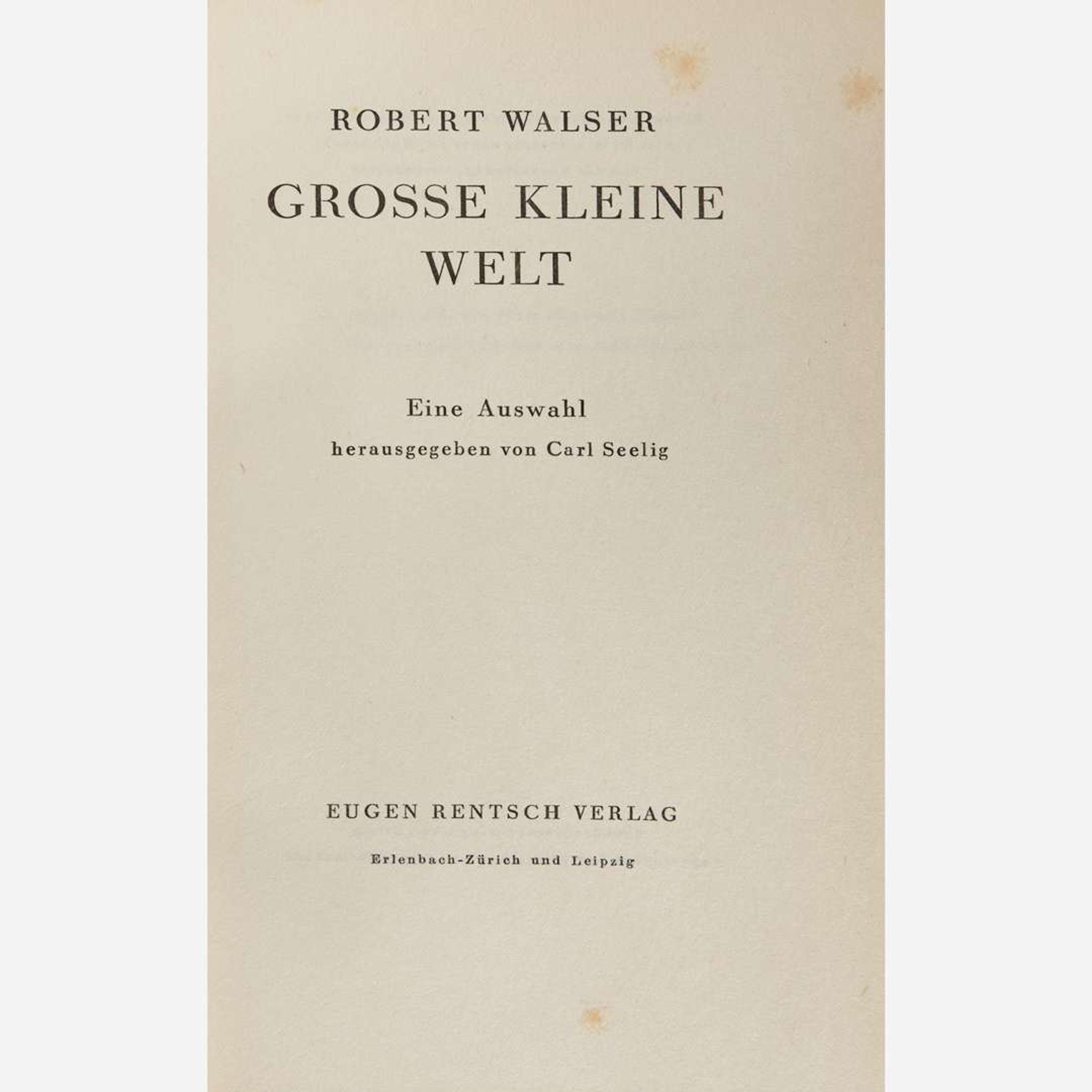 [Literature] Walser, Robert Group of 11 Titles