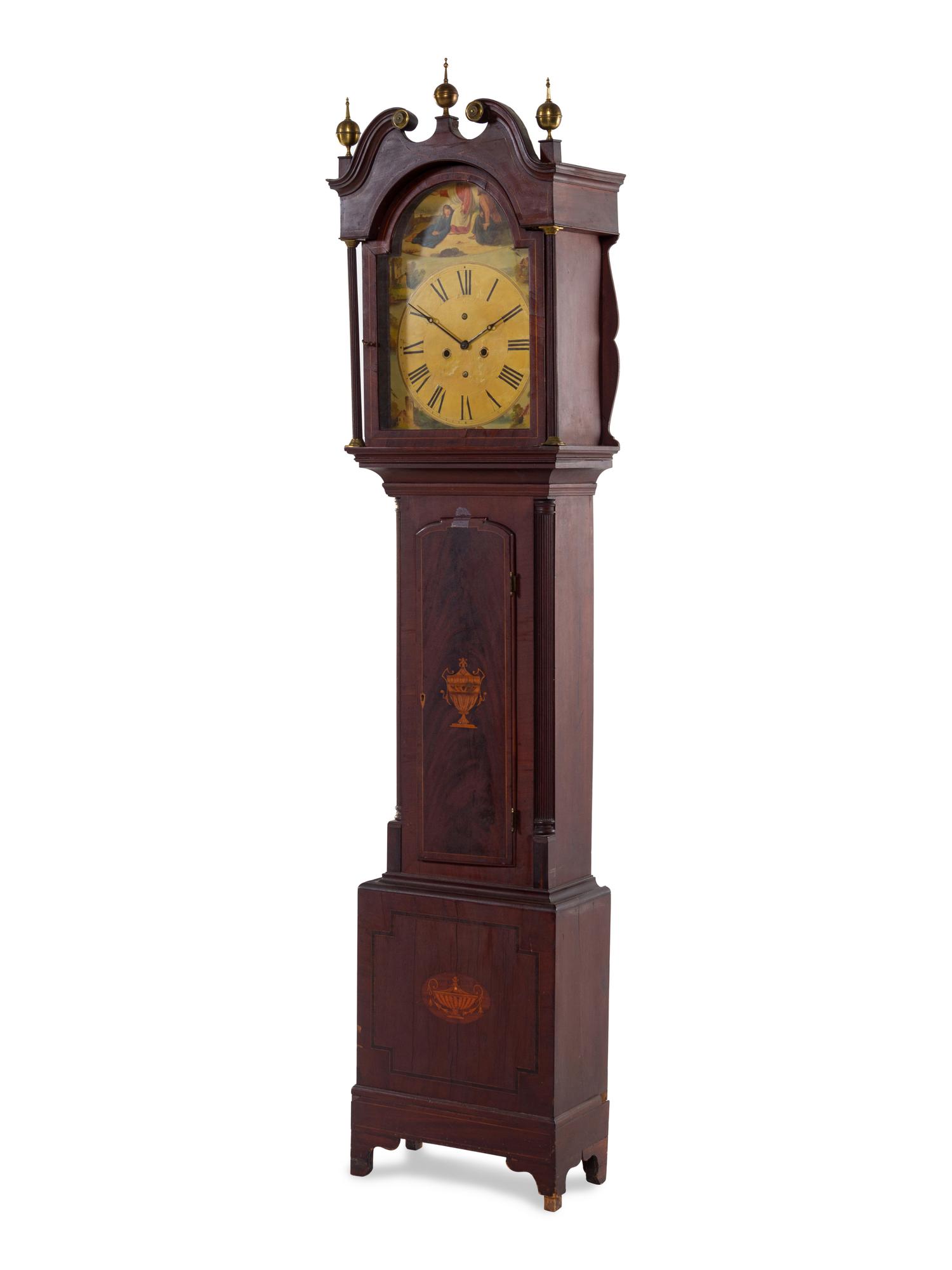 A George III Mahogany and Marquetry Tall Case Clock