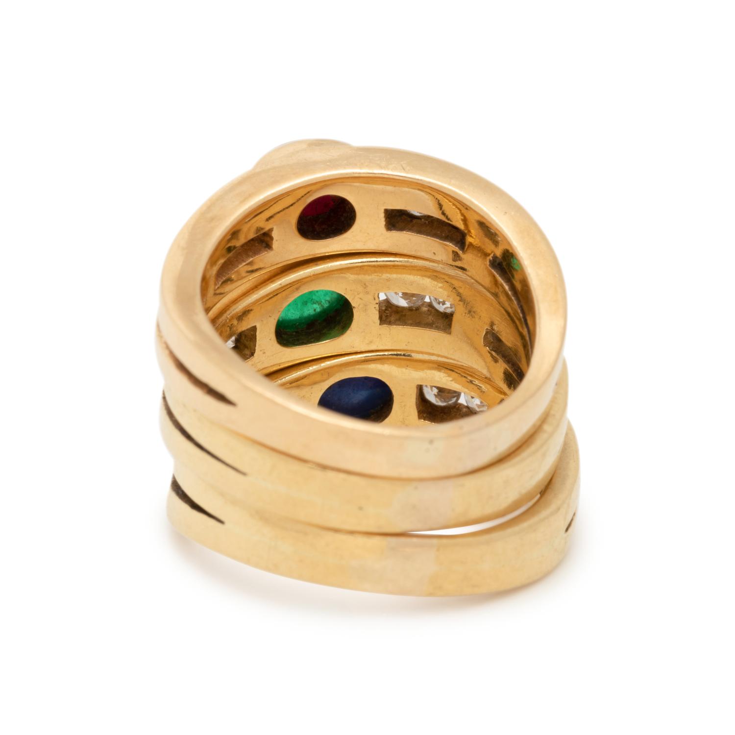 COLLECTION OF YELLOW GOLD, GEMSTONE AND DIAMOND RINGS