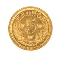 Kingdom of Sweden (1899 CE), Gold 5 Kroner — Gold 5 Kroner