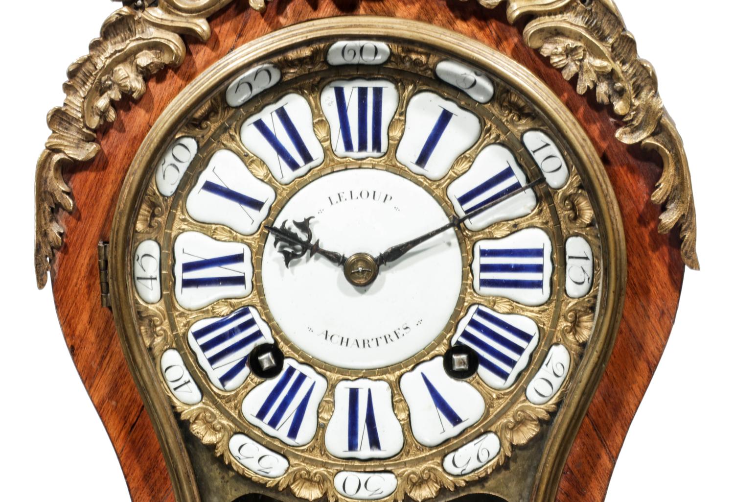 A Louis XV Gilt Bronze Mounted Tulipwood Bracket Clock