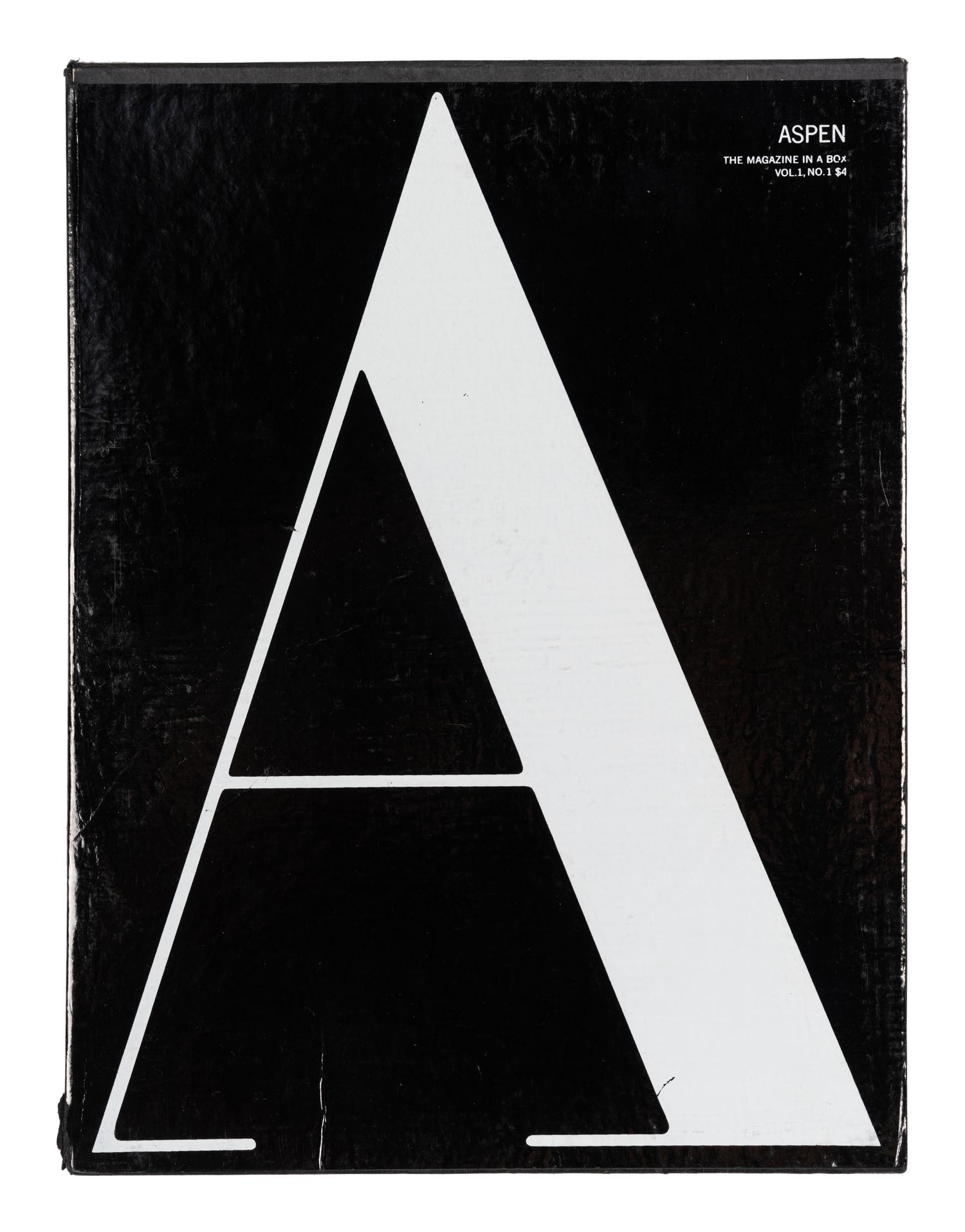 [ARTISTS' BOOKS] -- [ASPEN MAGAZINE]. JOHNSON, Phyllis, editor. Aspen the Magazine in a Box . COMPLETE RUN: Numbers 1, 2, 3, 4, 5&6, 6A, 7, 8, 9, and 10. New York: Roaring Ford Press & Aspen Communications Inc., 1965-1971.