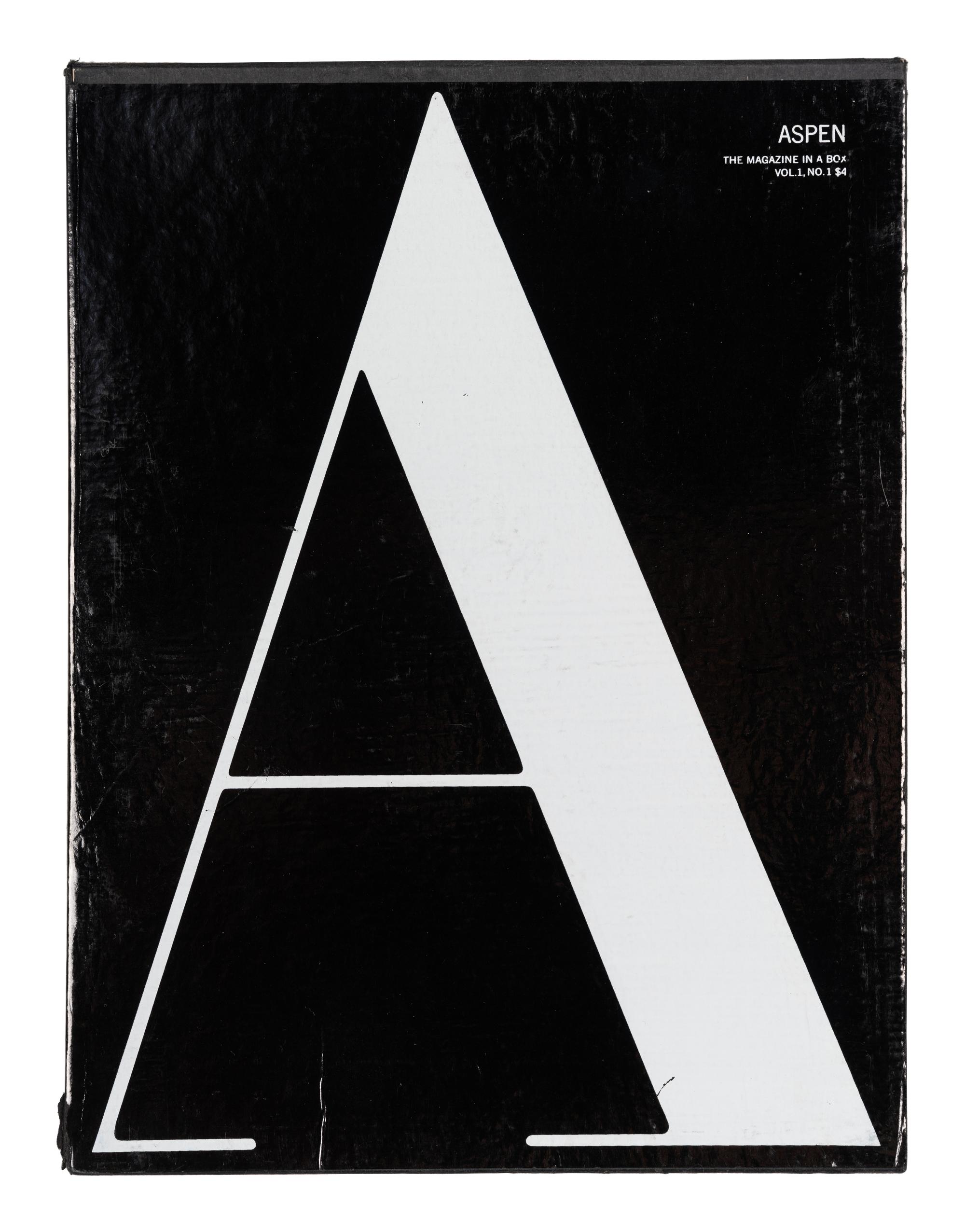 [ARTISTS' BOOKS] -- [ASPEN MAGAZINE]. JOHNSON, Phyllis, editor. Aspen the Magazine in a Box . COMPLETE RUN: Numbers 1, 2, 3, 4, 5&6, 6A, 7, 8, 9, and 10. New York: Roaring Ford Press & Aspen Communications Inc., 1965-1971.