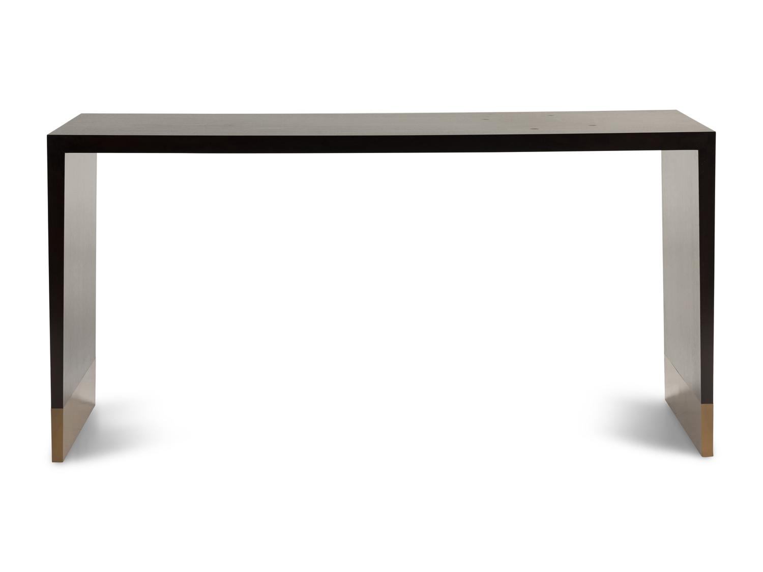 A Custom Mahogany and Brass Console Table