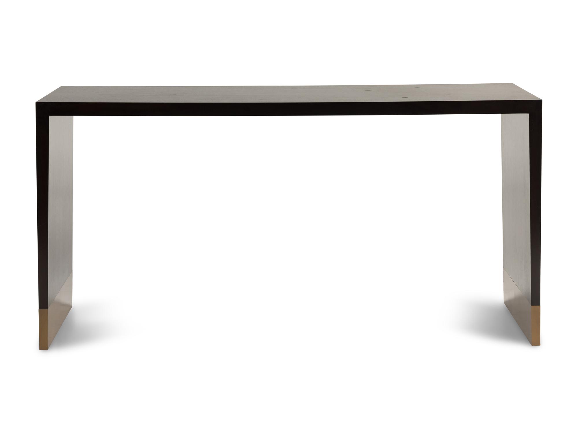 A Custom Mahogany and Brass Console Table