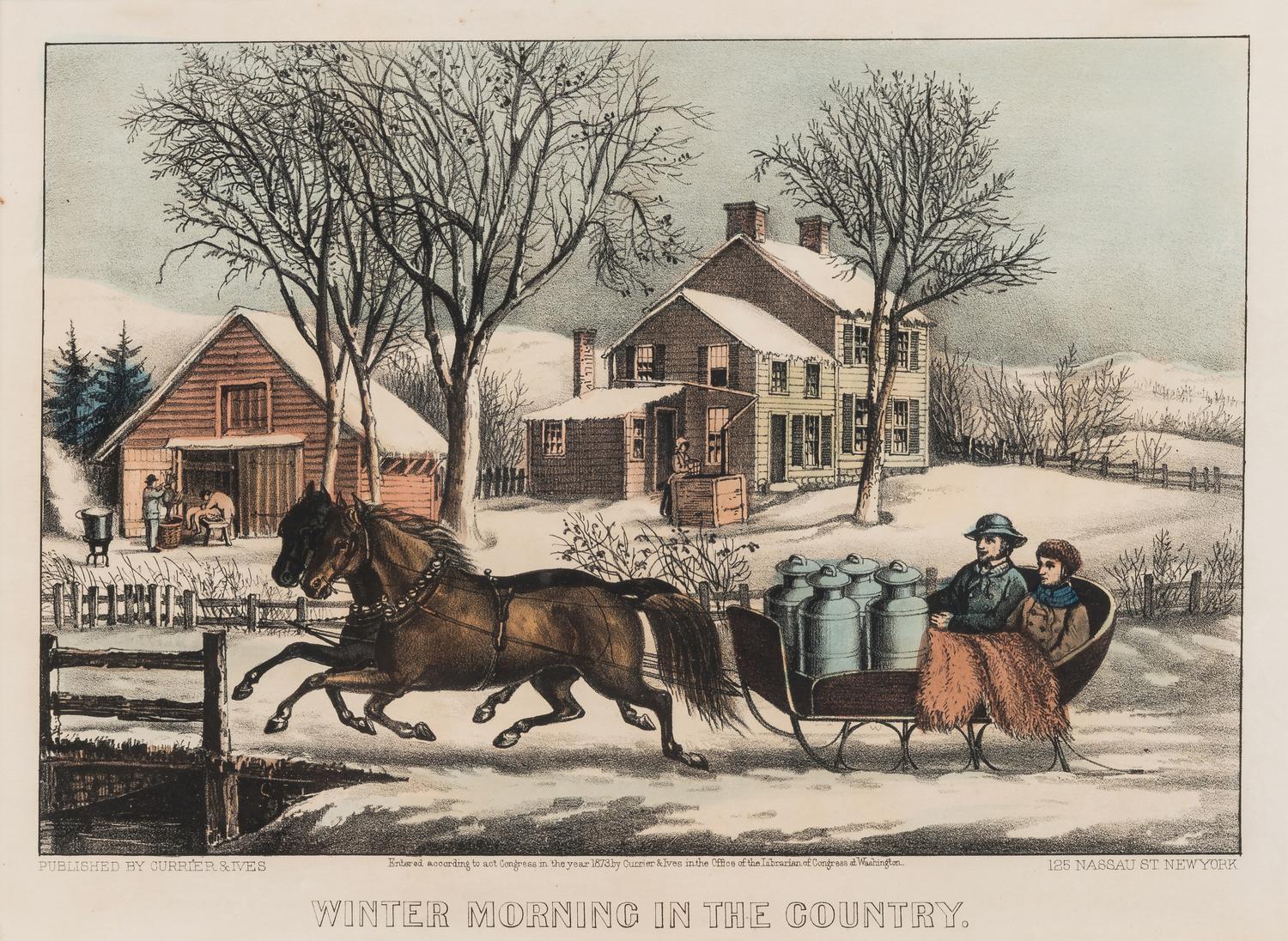 [WINTER SCENES] -- CURRIER and IVES, publishers Winter Pastime, 1855. (G.7281) -- Winter Morning in the Country, 1873. (G.7280) -- Trotters on the Snow, n.d. (G.6648)