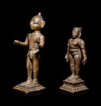 Two Indian Bronze Figures of Attendants