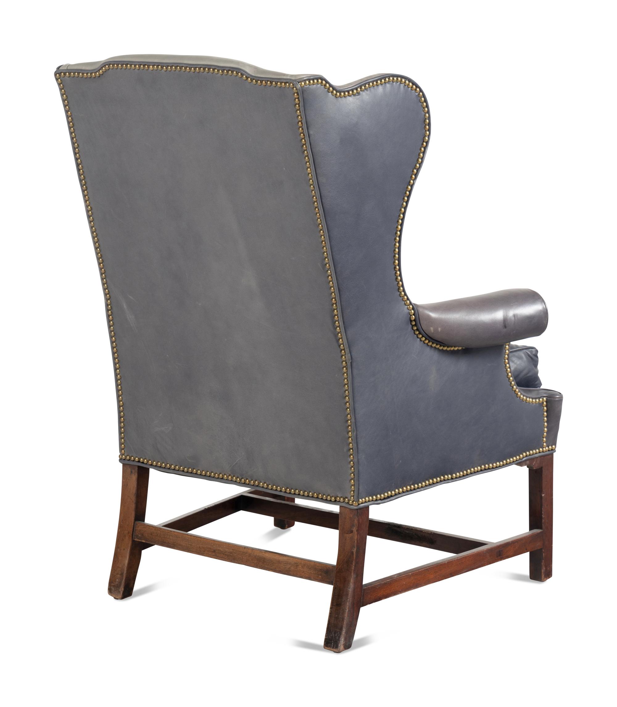 A George III Style Mahogany Wingback Armchair