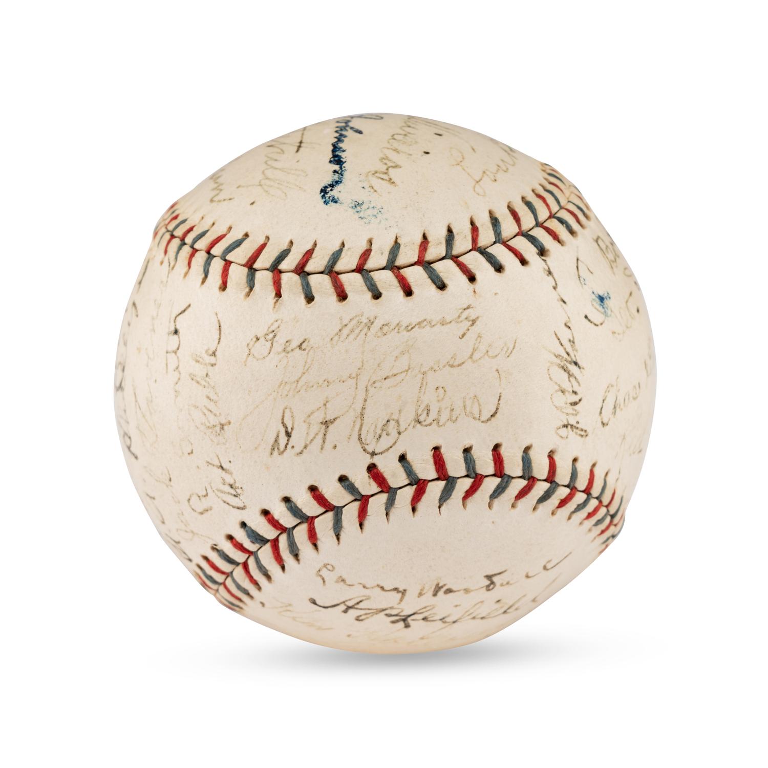 A 1927 Detroit Tigers Team Signed Autograph Baseball Featuring Hall of Famers Harry Heilmann, Heinie Manush and Charlie Gehringer (PSA Letter of Authenticity),
