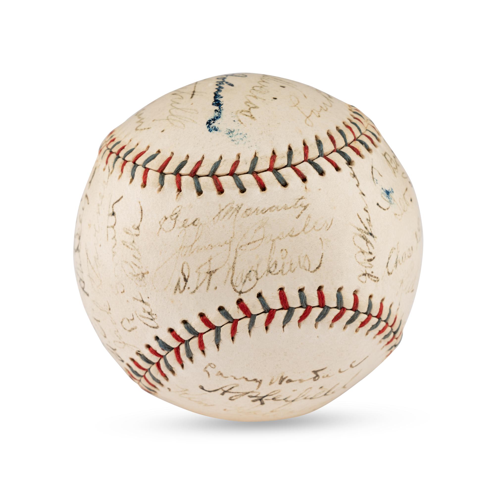 A 1927 Detroit Tigers Team Signed Autograph Baseball Featuring Hall of Famers Harry Heilmann, Heinie Manush and Charlie Gehringer (PSA Letter of Authenticity),