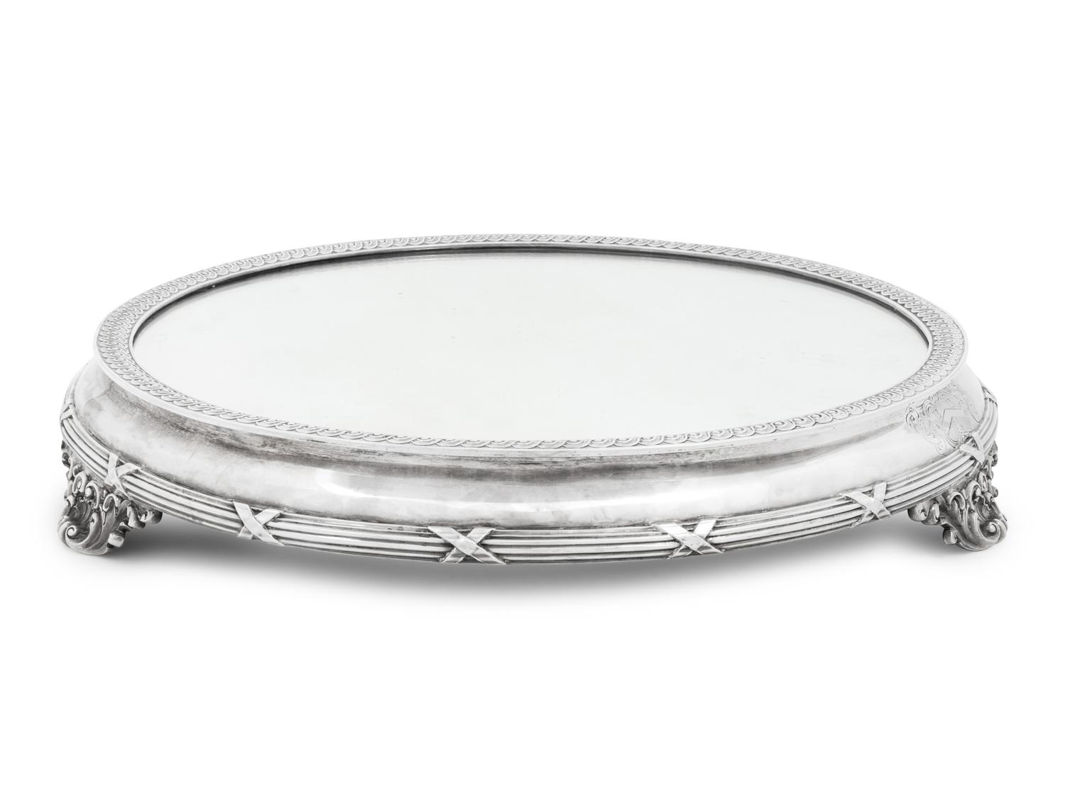 A Victorian Silver Mirrored Table Plateau